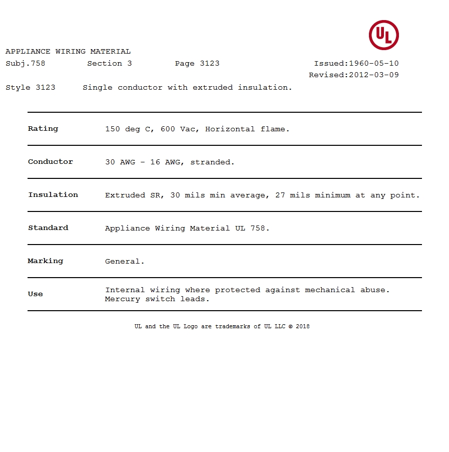 美国UL 3123 硅胶电线认证汇报 